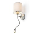 RENDL VERSA nástenná s tienidlom biela matný nikel 230V E27+ LED 42+3W 40° 3000K