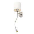 RENDL VERSA nástenná s tienidlom biela matný nikel 230V E27+ LED 42+3W 40° 3000K