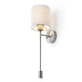 RENDL VERSA nástenná s tienidlom biela matný nikel 230V E27+ LED 42+3W 40° 3000K