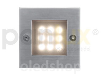 Zápustné nerez svietidlo PANLUX INDEX 9 LED, IP54, Teplá biela/Studená biela