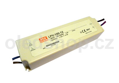 Elektronický transformátor LPV-100-12 Mean Well, IP67