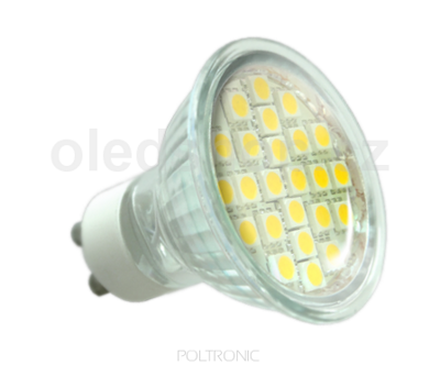LED žiarovka NEXTEC GU10 SMD 24x5050 4,8W 300lm 230V, teplá/studená biela