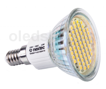 LED žiarovka NEXTEC E14 60xSMD3528 3,5W 260lm 230V, studená/ teplá biela