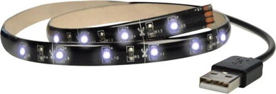 Solight LED páska pre TV, 100cm, USB, vypínač, studená biela