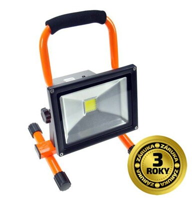 Solight LED reflektor 20W, prenosný, nabíjací, 1600lm, oranžovo-čierny