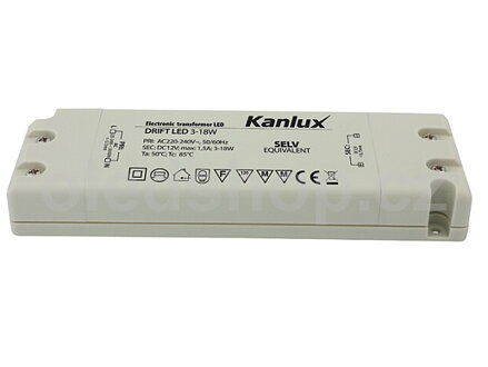 Elektronický transformátor DRIFT LED 3-18W, 12VDC, Kanlux