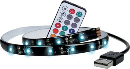 Solight LED RGB páska pre TV,100cm, USB, vypínač, diaľkový ovladač