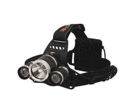 Solight LED čelová lampa SUPER POWER, 900lm, 3x Cree LED, 4x AA