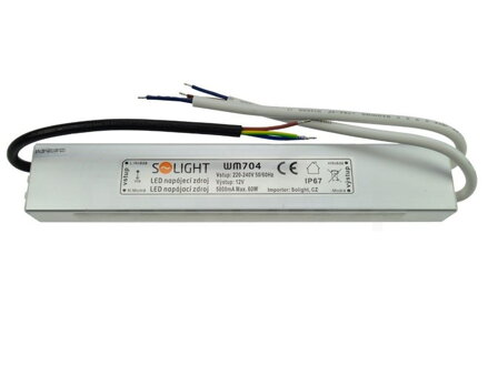 Solight LED napájací zdroj, 230V - 12V, 5A, 60W, IP67