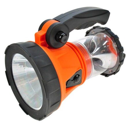 Solight nabíjacia LED lampa s lucernou, 3W + 15 LED, Li-Ion, oranžovočierna