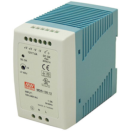 Spínaný zdroj na DIN Mean Well MDR-100-12 12VDC 100W