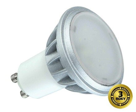 Solight LED žiarovka, bodová , 7W, GU10, 3000K, 500lm, strieborná