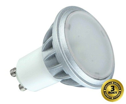 Solight LED žiarovka, bodová , 7W, GU10, 4000K, 500lm, strieborná