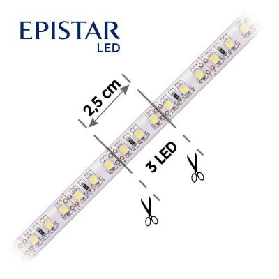 LED pás 120LED/m, 2835, IP65, 2800 - 2900 K, biela, 24V, 5 m