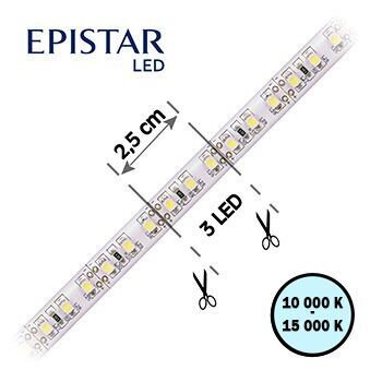 LED pás 60LED/m, 2835, IP65, 10000 - 15000 K, biela, 12V, metráž