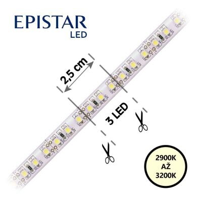 LED pás 120LED/m, 2835, IP65, 2800 - 2900 K, biela, 12V, 10m