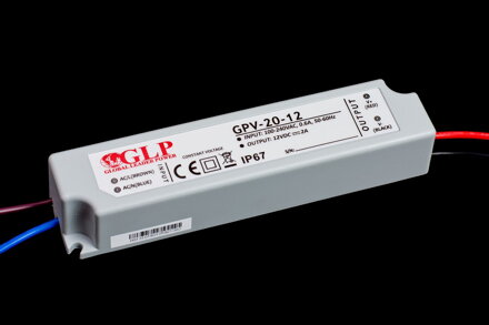 LED napájací zdroj 24V GLP 20W GPV-20-24, IP67