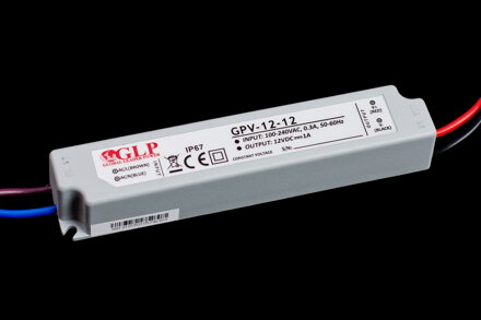 LED napájací zdroj 24V GLP 12W GPV-12-24, IP67