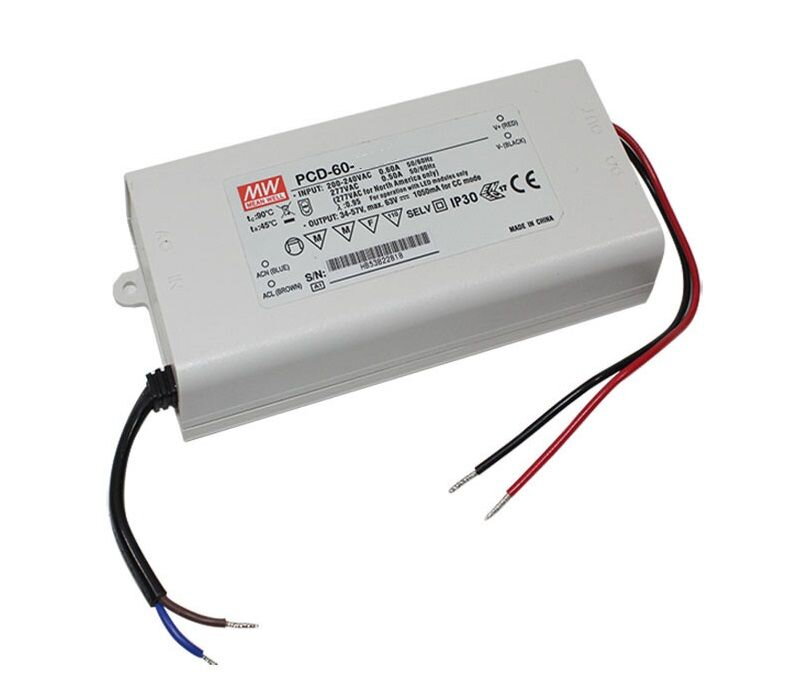 Triakový stmievateľný prúdový zdroj Mean Well PCD-60-1750B 1750mA 60W Triakový stmievateľný prúdový zdroj Mean Well PCD-60-1750B 1750mA 60W