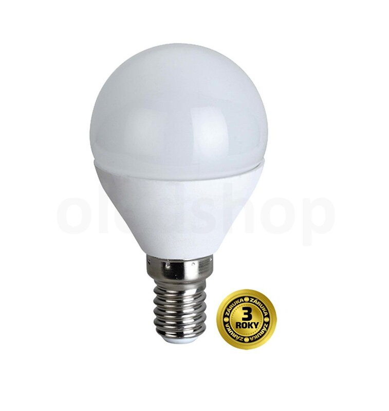 Solight LED žiarovka, miniglobe, 4W, E14, 3000K, 310lm, biele prevedenie