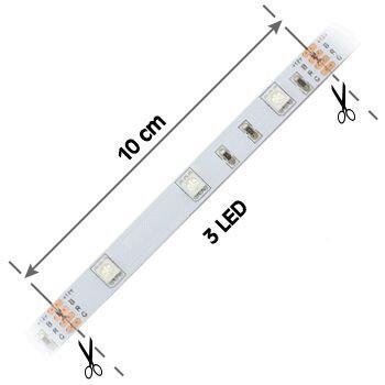 LED pás 30LED/m, 5050, IP68, RGB, 12V, GEL, 5m