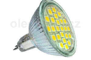LED žiarovka NEXTEC MR16 SMD 24x5050 4,8W 300lm 12VDC, teplá/studená biela